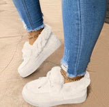 Popular Low-top Viscose Shoes Flat Casual Low-tube Round Toe Snow Boots Women