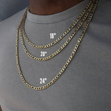 2020 Fashion New Figaro Chain Necklace Men Stainless Steel Gold Color Long Necklace For Men Jewelry Gift Collar Hombres