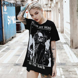 Goth Dark Letter Print Grunge Gothic T-shirt Women Harajuku Vintage Punk Autumn 2020 Fashion Female T-shirts Aesthetic