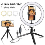 10 " Ring Light Camera Tripod Mini Camera Holder Slip Clip Set
