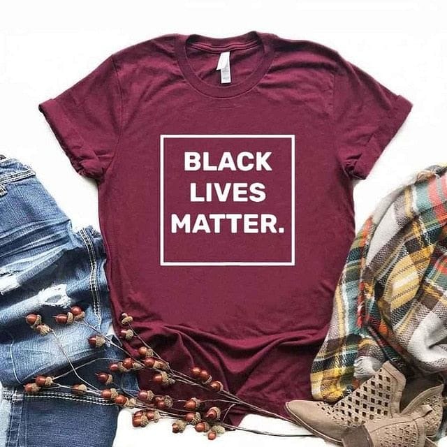 Black Lives Matter square Women Tshirts Cotton Casual Funny t Shirt For Lady  Top Tee Hipster 6 Color Drop Ship NA-464