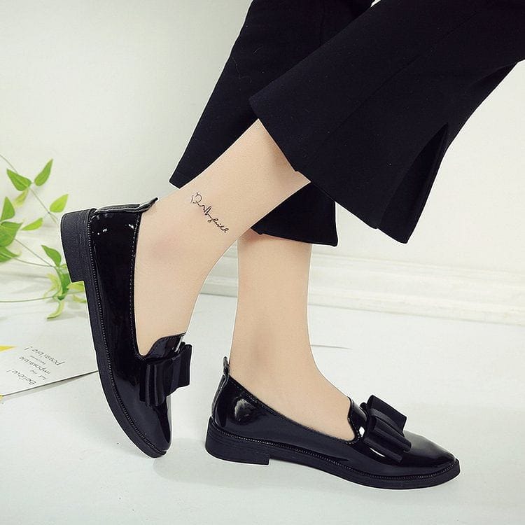 Solid color pointed flat with single shoes women's shoes