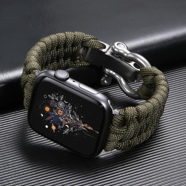 Sport Strap for Apple Watch 44mm 42mm Survival Outdoor Correa Bracelet Smartwatch band 38mm 40mm Series 6 5 4 SE Nylon Rope belt