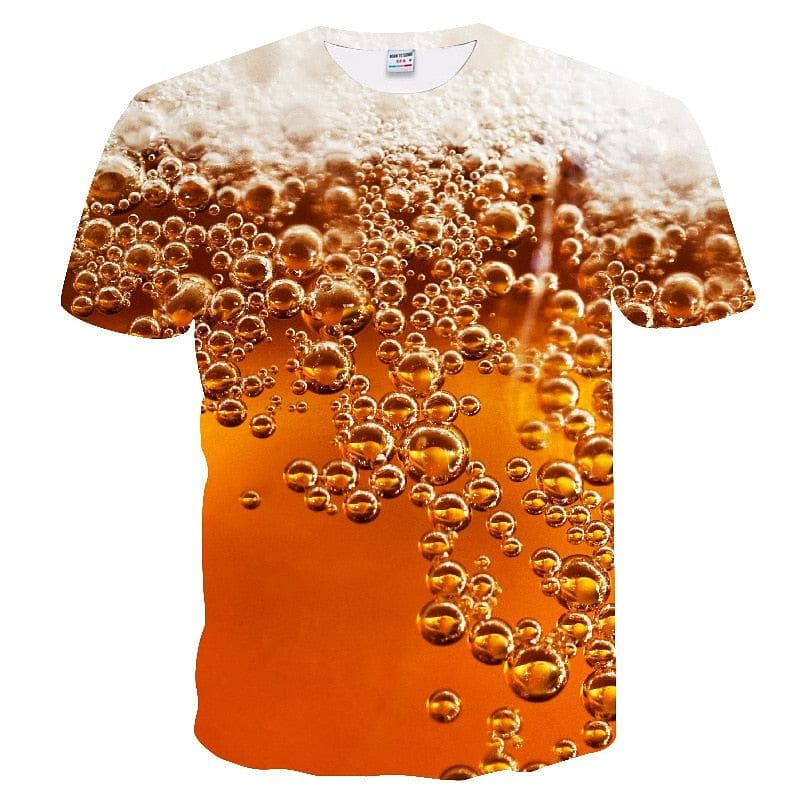 3D T shirt Men's Casual Tee shirts Funny Beer Print T-shirt Men Summer style Party tops Couple Elasticity t shirt Street Wear