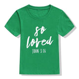 Kids Shirt Kids Christian Shirt So Loved Graphic Shirts for Kid So Loved TShirt Boys Girls Christian Fashion Slogan T-Shirts
