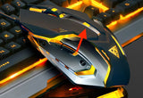 Ninja Dragons Tungsten Gold Metal Frame Gaming Keyboard and Mouse Set - Jafsale.com