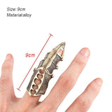 2020 NEW Cool Boys Punk Gothic Rock Scroll Joint Armor Knuckle Metal Full Finger Ring Gold Cospaly DIY Ring Halloween decoration