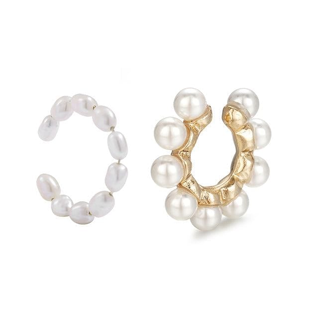 2020 New Fashion Pearl Ear Cuff Bohemia Stackable C Shaped CZ Rhinestone Small Earcuffs Clip Earrings for Women Wedding Jewelry