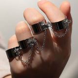 2020 New Punk Cool Hip Pop Ringen Multi-layer Verstelbare Ketting Vier Open Finger Rings For Women Girl Jewlery