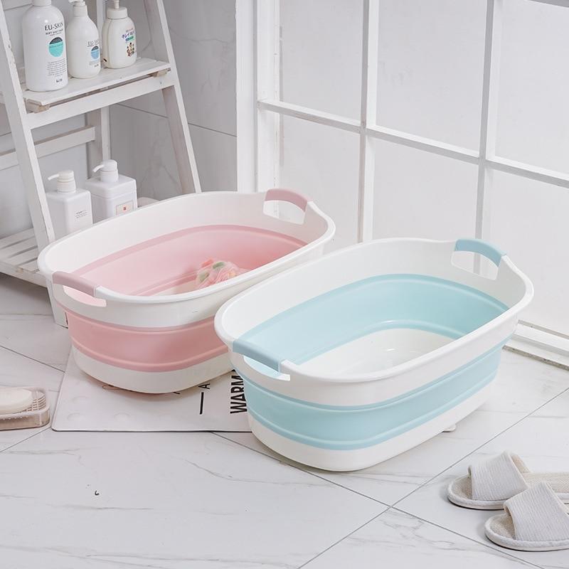 Baby Shower Protable Bath Tub Folding Baby Shower Bathtub Portable Pet Bath Tubs Safety Security Bath Accessories Storage Basket