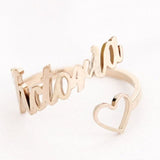Letdiffery  Double Name Rings Stainless Steel Adjustable Personlized Women Rings Unique Jewelry Wedding Rings girl Gift