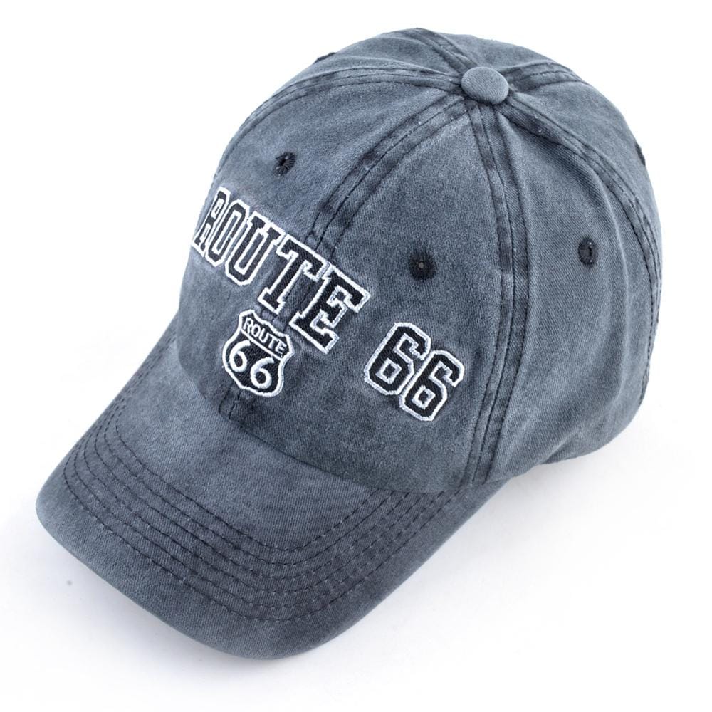 Vintage washed cotton ROUTE 66 Embroidery baseball cap hat for women men outdoor sports caps good quality Hip Hop Fitted Cap