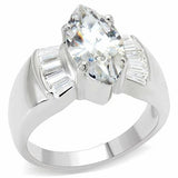 LOS517 - Silver 925 Sterling Silver Ring with AAA Grade CZ  in Clear