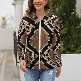 Plush zipper hooded sweater BH1