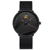 reloj hombre 2021 Fashion Watches Men Classic Black Ultra Thin Stainless Steel Mesh Belt Quartz Wrist Watch relogio masculino - Jafsale.com