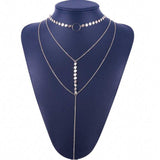 Three Layer Lariat Choker Necklace - Jafsale.com