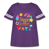 Women's Curvy Vintage Sport T-Shirt - vintage purple/white