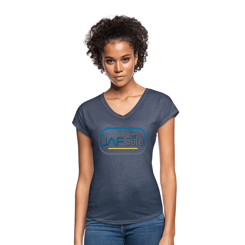 Women's Tri-Blend V-Neck T-Shirt - navy heather