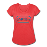 Women's Tri-Blend V-Neck T-Shirt - heather red