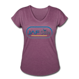 Women's Tri-Blend V-Neck T-Shirt - heather plum