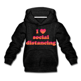 I Love Social Distancing - charcoal gray