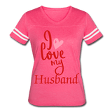 I love my Husband - vintage pink/white