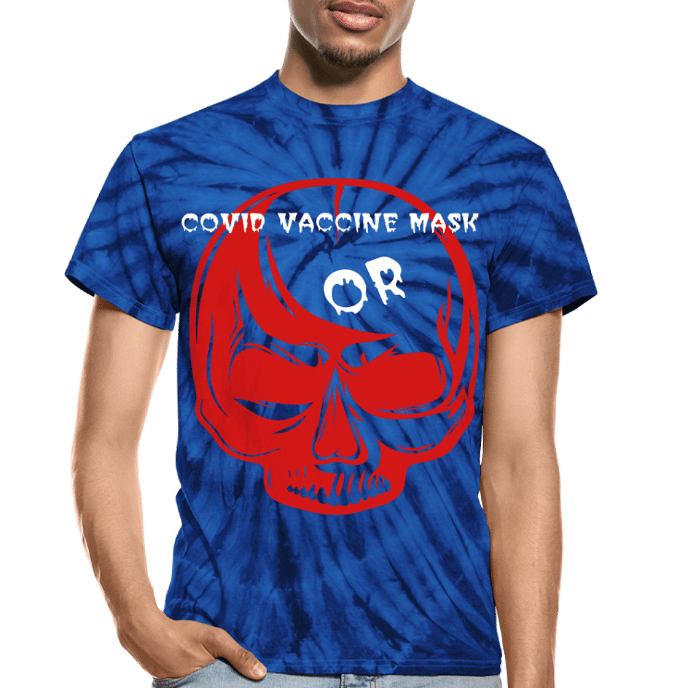 Covid Vaccine Mask or skull - spider blue