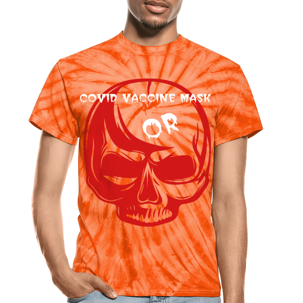 Covid Vaccine Mask or skull - spider orange