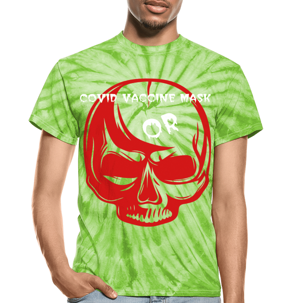Covid Vaccine Mask or skull - spider lime green