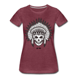 skull tribal - heather burgundy