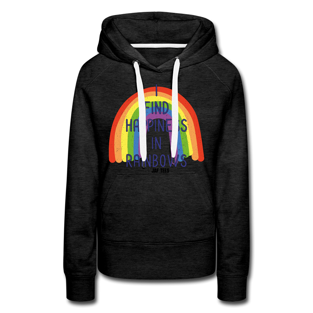 I find Happiness in rainbows - charcoal gray