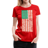 USA irish flag - red