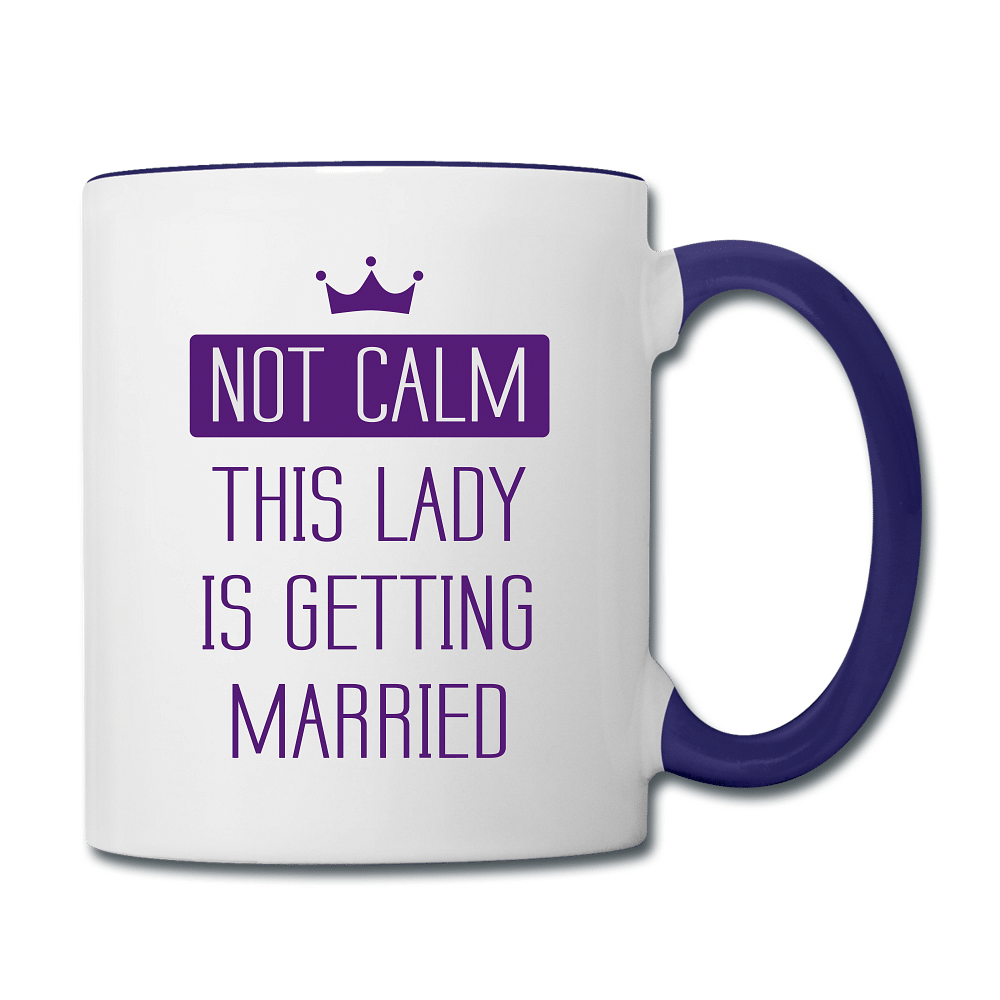 not calm, getting married - white/cobalt blue