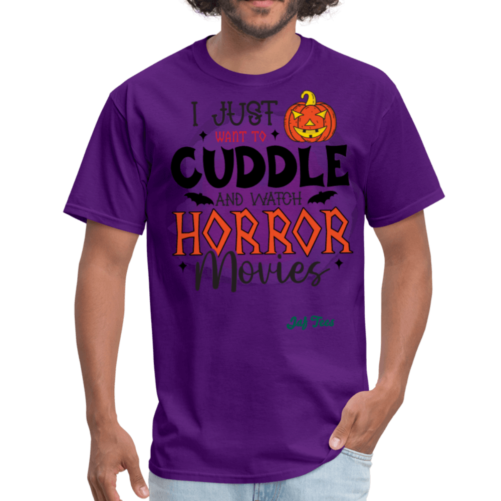 I just want to cuddle and watch horror movies - purple