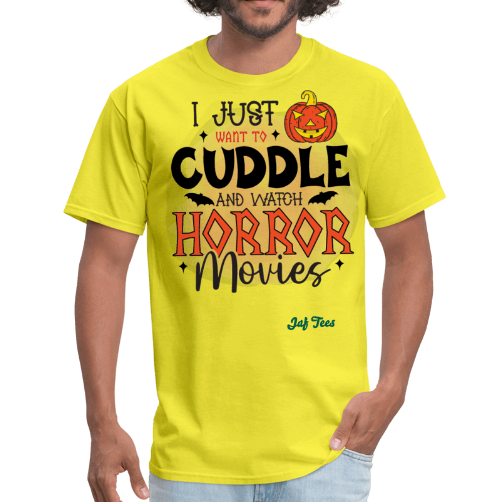 I just want to cuddle and watch horror movies - yellow