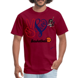 Peace Love Basketball - burgundy