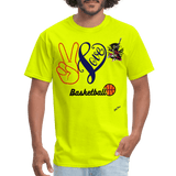 Peace Love Basketball - safety green