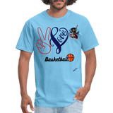 Peace Love Basketball - aquatic blue