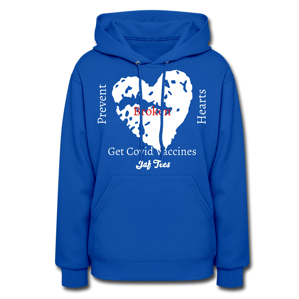 Prevent Broken Hearts Get Covid Vaccines - royal blue