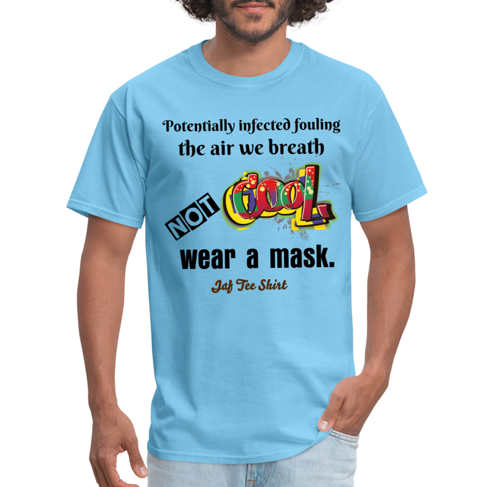 Potentially infected fouling the air we breath not cool wear a mask. - aquatic blue