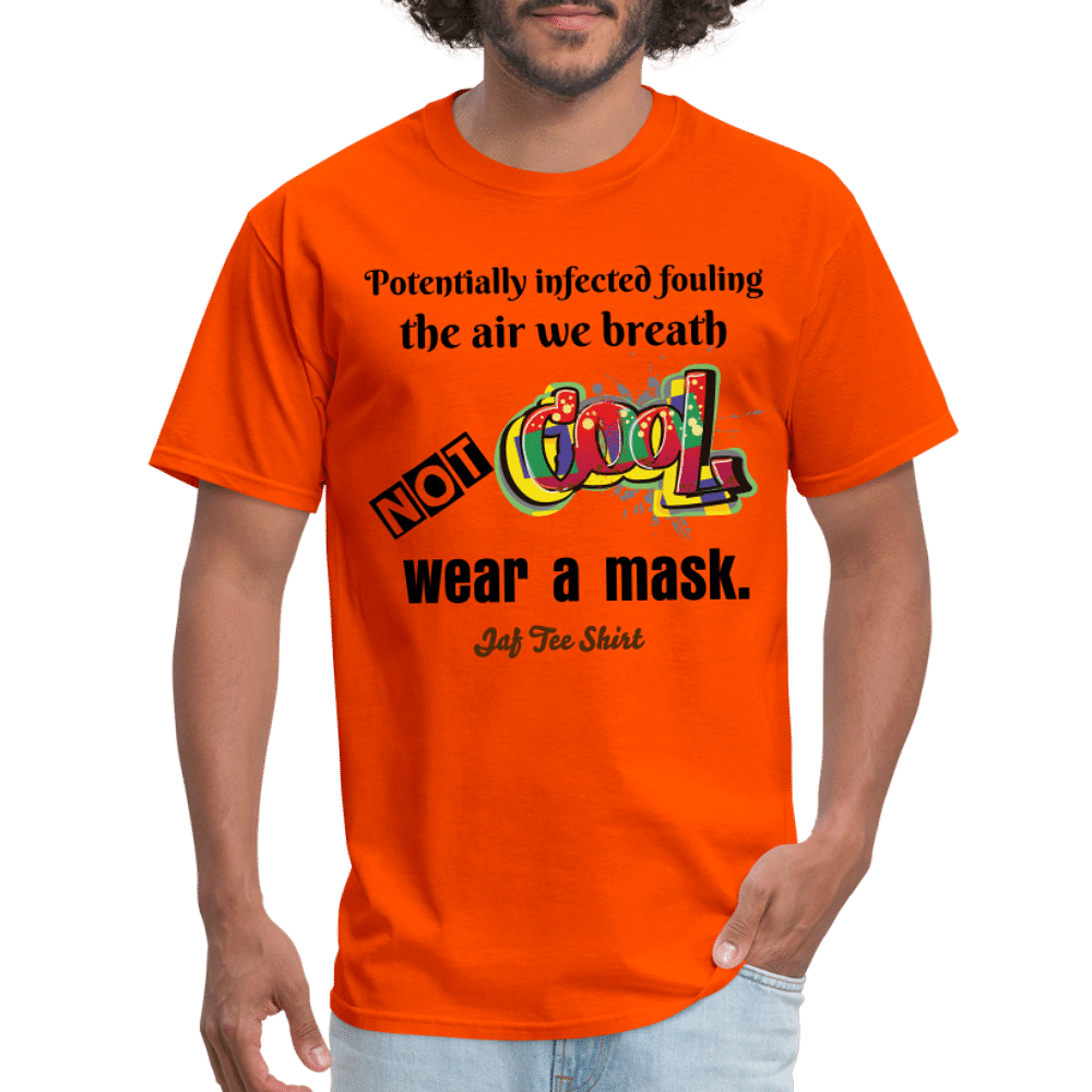 Potentially infected fouling the air we breath not cool wear a mask. - orange