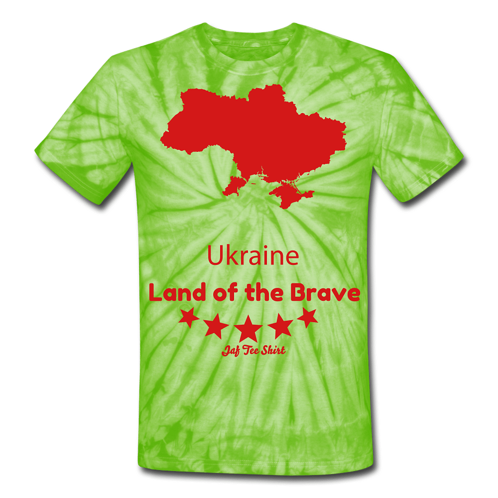 Ukraine Land of the Brave - spider lime green