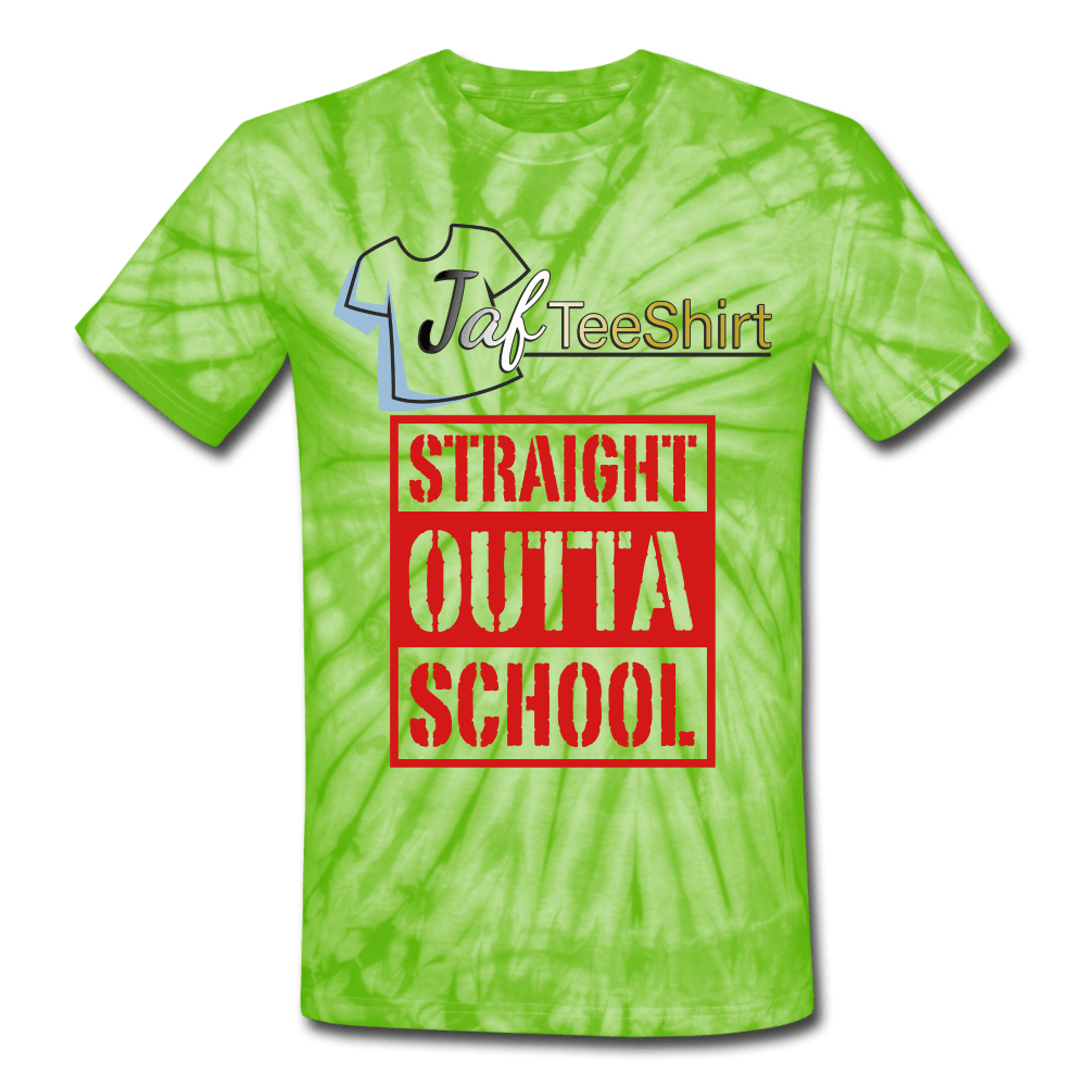 Straight Outta School - spider lime green