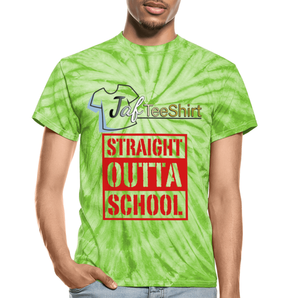 Straight Outta School - spider lime green