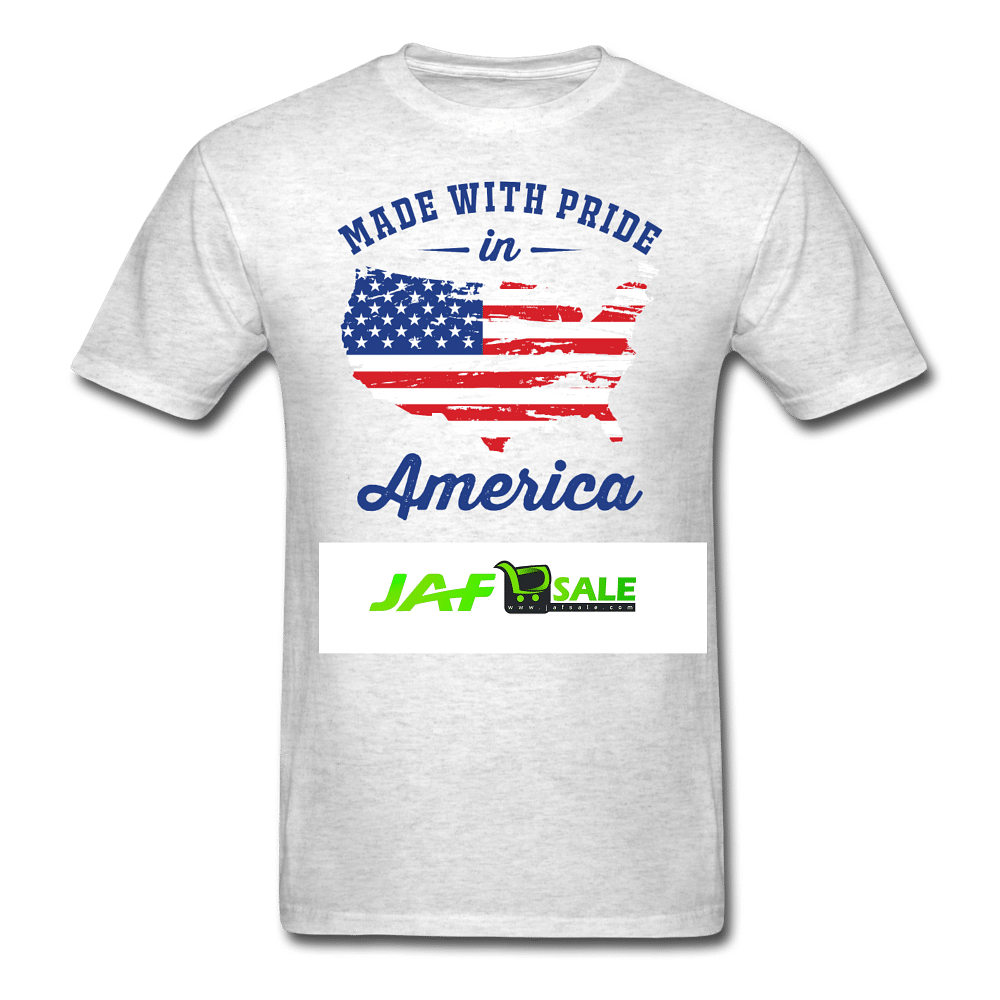 Made with pride in America - light heather gray