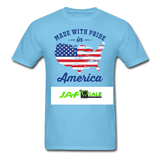 Made with pride in America - aquatic blue