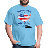 Made with pride in America - aquatic blue