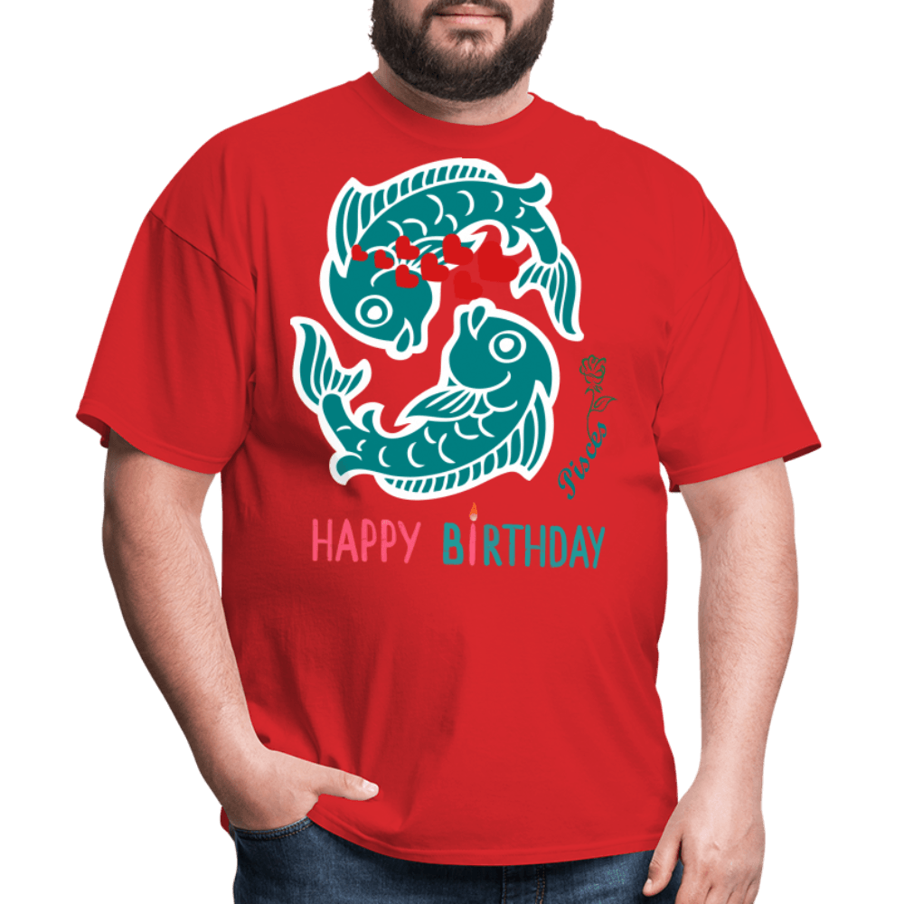 Happy Birthday Pisces - red