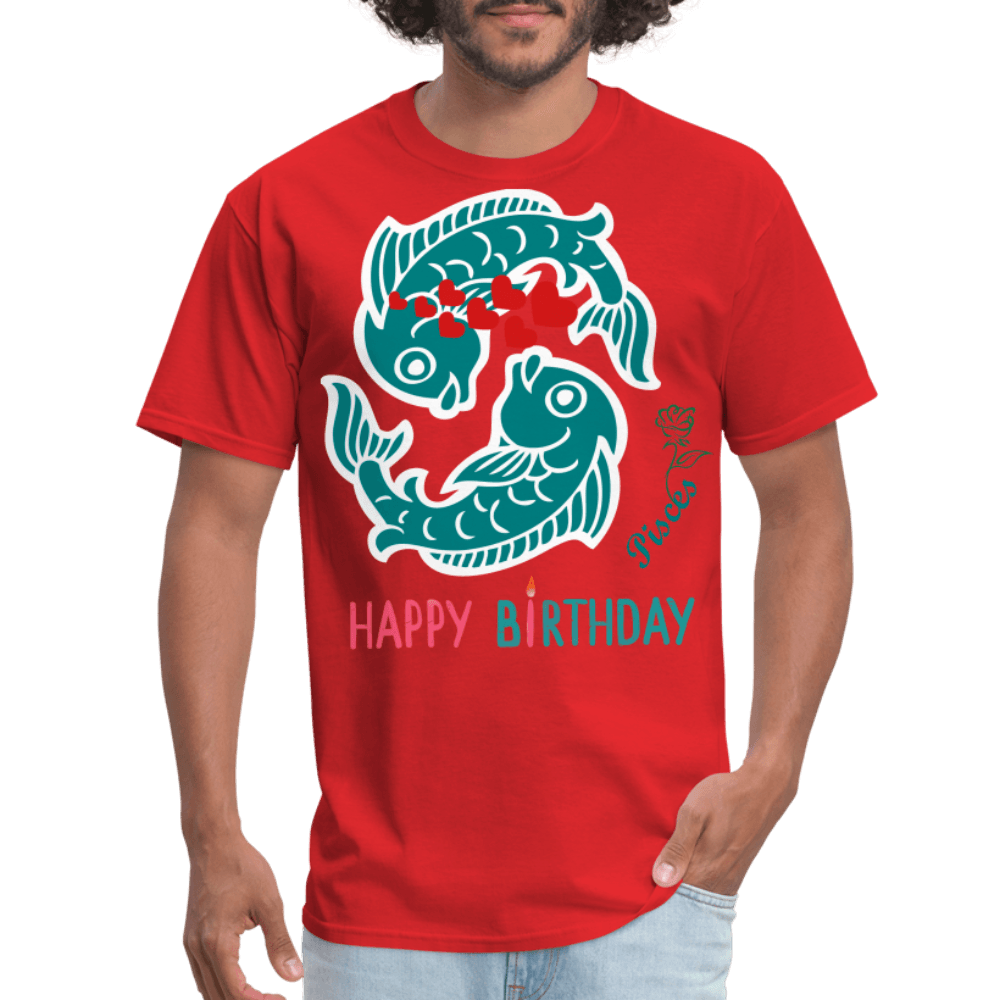 Happy Birthday Pisces - red