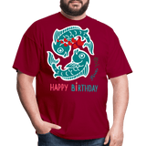 Happy Birthday Pisces - dark red